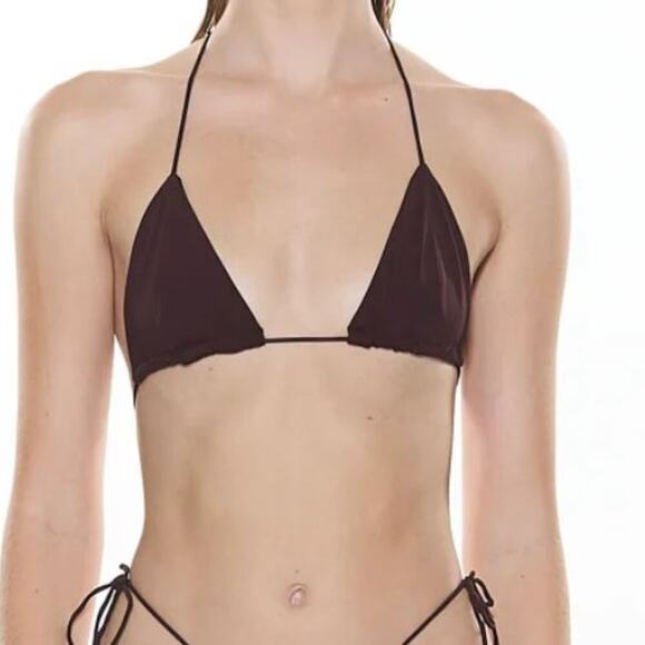 NEW Myraswim Sz S/M The Sofia Bikini Top in chocolate Brown - Picture 1 of 6